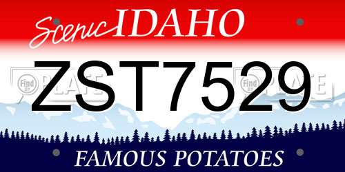 ZST7529 Idaho License Plate