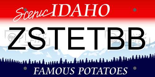 ZSTETBB Idaho License Plate
