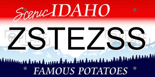 ZSTEZSS Idaho License Plate
