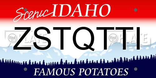 ZSTQTTI Idaho License Plate