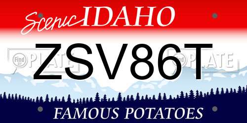 ZSV86T Idaho License Plate