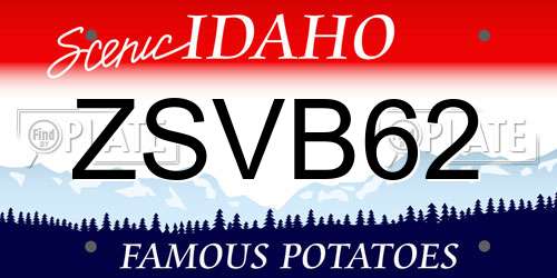 ZSVB62 Idaho License Plate