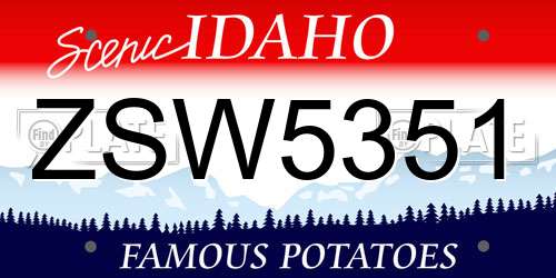 ZSW5351 Idaho License Plate