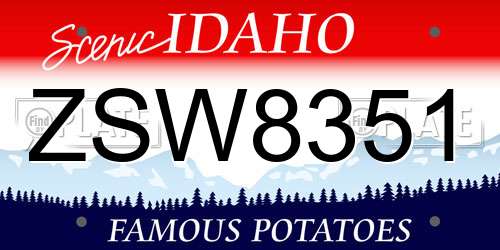 ZSW8351 Idaho License Plate