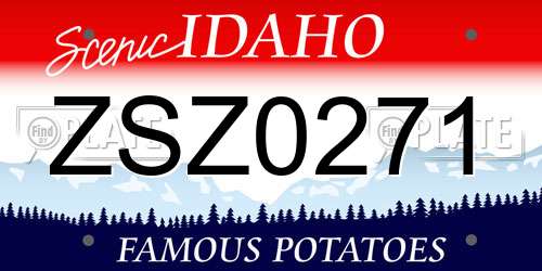 ZSZ0271 Idaho License Plate
