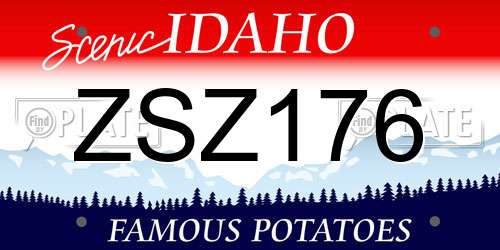 ZSZ176 Idaho License Plate