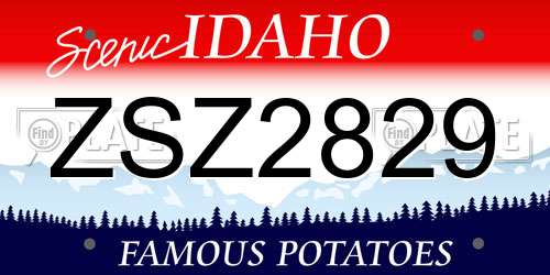 ZSZ2829 Idaho License Plate