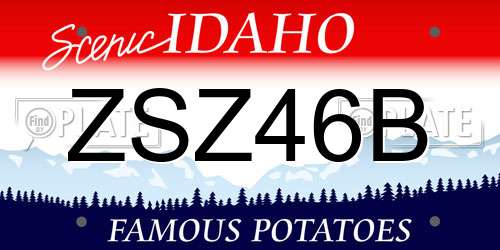 ZSZ46B Idaho License Plate