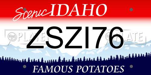 ZSZI76 Idaho License Plate