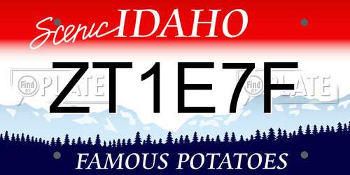 ZT1E7F Idaho License Plate