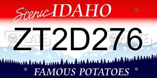 ZT2D276 Idaho License Plate