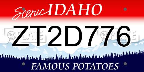 ZT2D776 Idaho License Plate