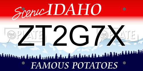 ZT2G7X Idaho License Plate