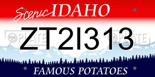 ZT2I313 Idaho License Plate