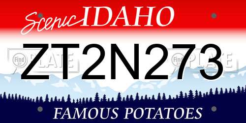 ZT2N273 Idaho License Plate