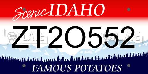 ZT2O552 Idaho License Plate
