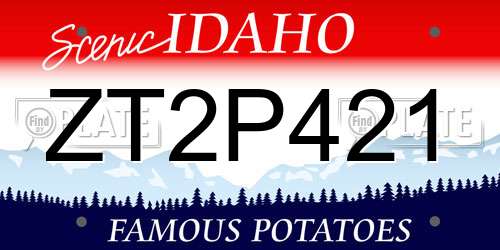 ZT2P421 Idaho License Plate