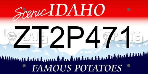 ZT2P471 Idaho License Plate