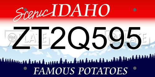 ZT2Q595 Idaho License Plate