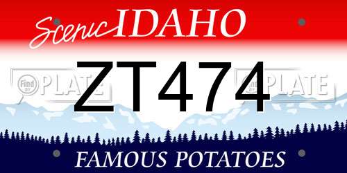ZT474 Idaho License Plate