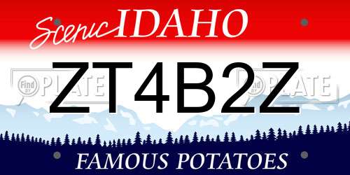 ZT4B2Z Idaho License Plate