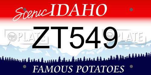 ZT549 Idaho License Plate