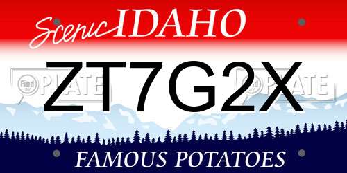 ZT7G2X Idaho License Plate