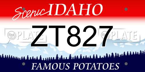 ZT827 Idaho License Plate