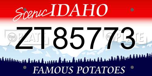 ZT85773 Idaho License Plate