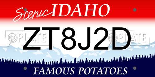 ZT8J2D Idaho License Plate