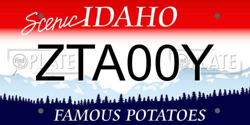 ZTA00Y Idaho License Plate