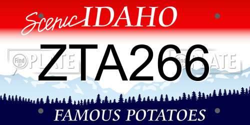 ZTA266 Idaho License Plate