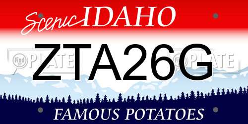 ZTA26G Idaho License Plate