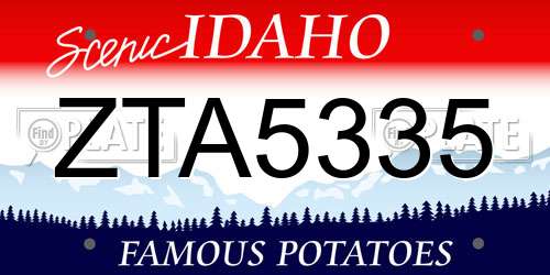 ZTA5335 Idaho License Plate