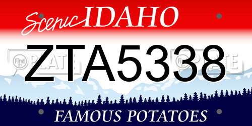 ZTA5338 Idaho License Plate