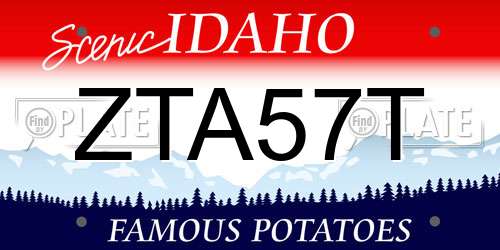 ZTA57T Idaho License Plate
