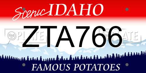 ZTA766 Idaho License Plate