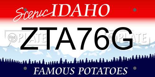 ZTA76G Idaho License Plate