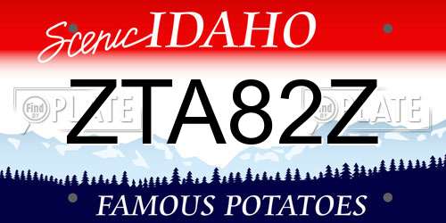 ZTA82Z Idaho License Plate