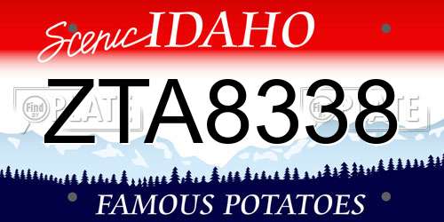 ZTA8338 Idaho License Plate