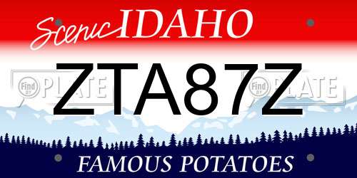 ZTA87Z Idaho License Plate