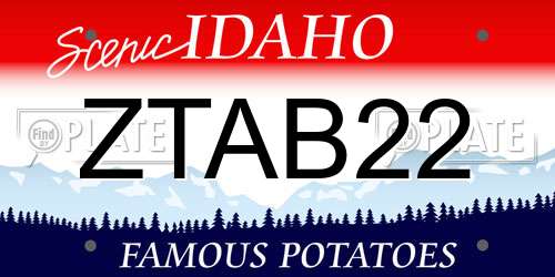 ZTAB22 Idaho License Plate