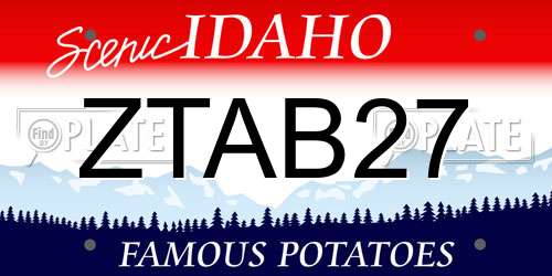 ZTAB27 Idaho License Plate