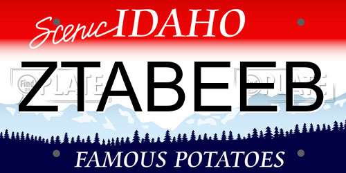 ZTABEEB Idaho License Plate