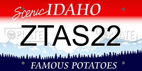 ZTAS22 Idaho License Plate