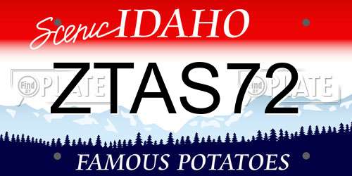 ZTAS72 Idaho License Plate