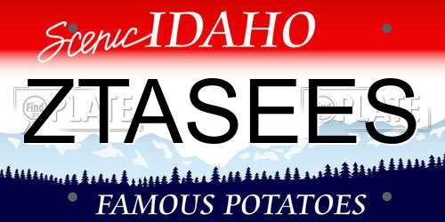 ZTASEES Idaho License Plate