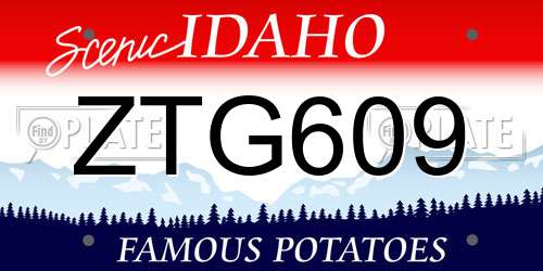 ZTG609 Idaho License Plate