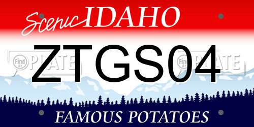 ZTGS04 Idaho License Plate