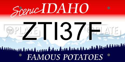 ZTI37F Idaho License Plate